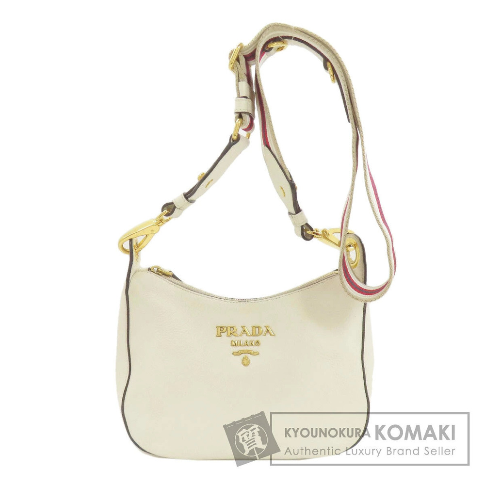 Prada Crossbody Bag Calfskin Leather Cream